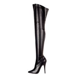 Black Leatherette 15 cm DOMINA-3000 High Heeled Overknee Boots