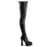 Black Leatherette 13 cm ELECTRA-3000Z High Heeled Overknee Boots