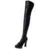 Black Leatherette 13 cm ELECTRA-3000Z High Heeled Overknee Boots