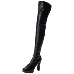 Black Leatherette 13 cm ELECTRA-3000Z Thigh High Boots for Men