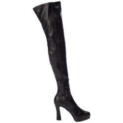 Black Leatherette 13 cm ELECTRA-3000Z Thigh High Boots for Men