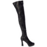 Black Leatherette 13 cm ELECTRA-3000Z Thigh High Boots for Men