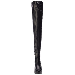 Black Leatherette 13 cm ELECTRA-3000Z Thigh High Boots for Men