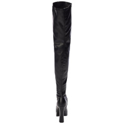 Black Leatherette 13 cm ELECTRA-3000Z Thigh High Boots for Men