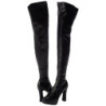 Black Leatherette 13 cm ELECTRA-3000Z Thigh High Boots for Men