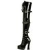 Nero Vernice 13 cm ELECTRA-3028 stivali alti numeri grandi da uomo