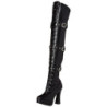 Black Leatherette 13 cm ELECTRA-3028 Thigh High Boots for Men