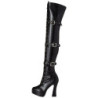 Black Leatherette 13 cm ELECTRA-3028 Thigh High Boots for Men