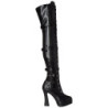 Black Leatherette 13 cm ELECTRA-3028 Thigh High Boots for Men