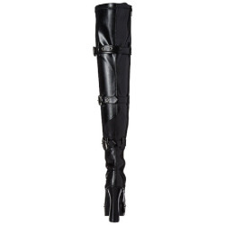 Black Leatherette 13 cm ELECTRA-3028 Thigh High Boots for Men