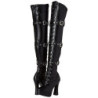 Black Leatherette 13 cm ELECTRA-3028 Thigh High Boots for Men