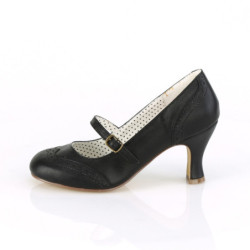 Vegan 7,5 cm FLAPPER-32 maryjane pumps vintage black