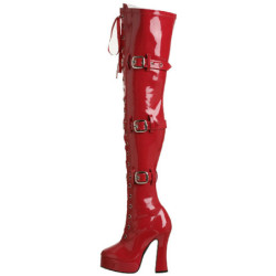 Rosso Vernice 13 cm ELECTRA-3028 stivali alti numeri grandi da uomo