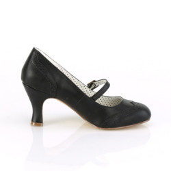 Vegan 7,5 cm FLAPPER-32 maryjane pumps vintage black