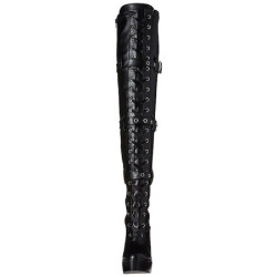 Black Leatherette 13 cm ELECTRA-3028 High Heeled Overknee Boots