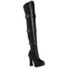 Black Leatherette 13 cm ELECTRA-3028 High Heeled Overknee Boots