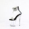 Black 20 cm FLAMINGO-827RS transparent platform ankle straps high heels