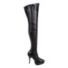 Black Leatherette 13,5 cm INDULGE-3000 Thigh High Boots for Men