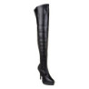 Black Leatherette 13,5 cm INDULGE-3000 Thigh High Boots for Men