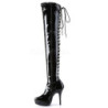 Nero Vernice 13,5 cm INDULGE-3063 stivali alti numeri grandi da uomo
