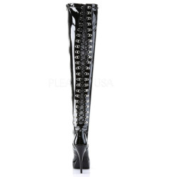 Black Shiny 13,5 cm INDULGE-3063 High Heeled Overknee Boots