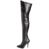 Black Leatherette 13 cm SEDUCE-3000 Thigh High Boots for Men