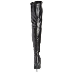Black Leatherette 13 cm SEDUCE-3000 Thigh High Boots for Men