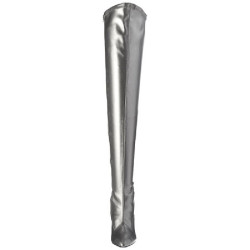 Silver Leatherette 13 cm SEDUCE-3000 Thigh High Boots for Men