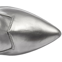 Silver Leatherette 13 cm SEDUCE-3000 Thigh High Boots for Men