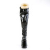Patent 13 cm goth thigh high stretch overknee boots wide calf