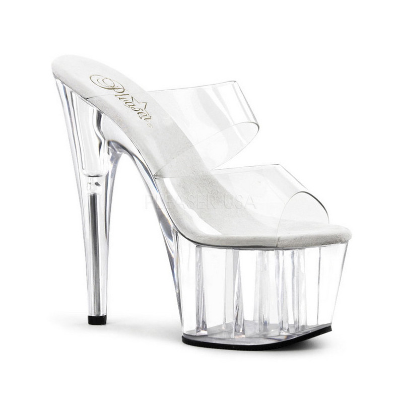 Transparent 18 cm ADORE-702 Platform Mules Shoes