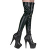 Black Leatherette 18 cm ADORE-3000 High Heeled Overknee Boots