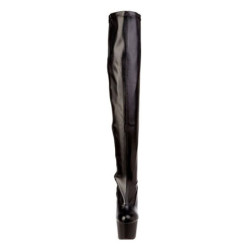 Black Leatherette 18 cm ADORE-3000 High Heeled Overknee Boots