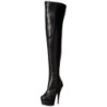 Black Leatherette 15,5 cm DELIGHT-3000 High Heeled Overknee Boots