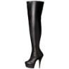 Black Leatherette 15,5 cm DELIGHT-3000 High Heeled Overknee Boots