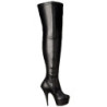 Black Leatherette 15,5 cm DELIGHT-3000 High Heeled Overknee Boots