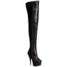 Black Leatherette 15,5 cm DELIGHT-3000 High Heeled Overknee Boots