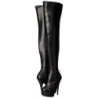 Black Leatherette 15,5 cm DELIGHT-3000 High Heeled Overknee Boots
