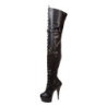 Black Leatherette 15,5 cm DELIGHT-3028 High Heeled Overknee Boots