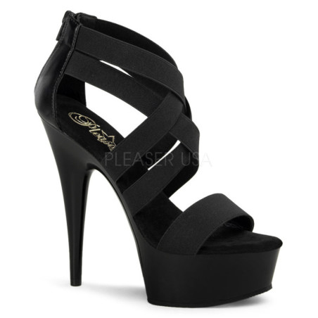 Black elasticated band 15 cm DELIGHT-669 pleaser women's shoes