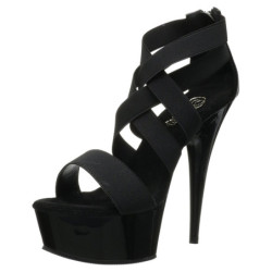 Black elasticated band 15 cm DELIGHT-669 pleaser women's shoes