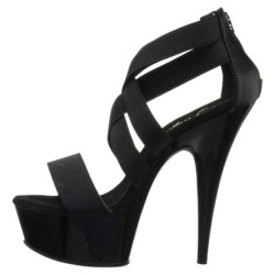 Black elasticated band 15 cm DELIGHT-669 pleaser women's shoes