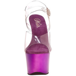 Viola Trasparente 18 cm SKY-308 Plateau Tacchi Alti a Spillo