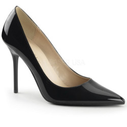 Black Shiny 10 cm CLASSIQUE-20 pointed toe stiletto pumps