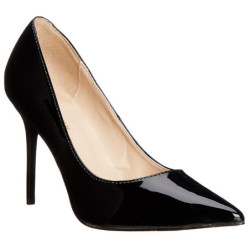 Black Shiny 10 cm CLASSIQUE-20 pointed toe stiletto pumps
