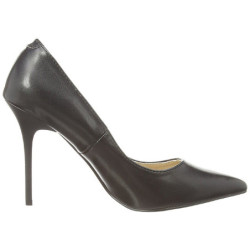 Black Leatherette 10 cm CLASSIQUE-20 pointed toe stiletto pumps