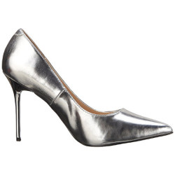Silver Leatherette 10 cm CLASSIQUE-20 pointed toe stiletto pumps