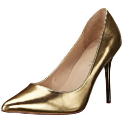 Gold Leatherette 10 cm CLASSIQUE-20 pointed toe stiletto pumps
