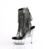 Silver 15 cm DELIGHT-1017RSF fringe ankle boots high heels