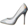 Silver Leatherette 13 cm AMUSE-20 pointed toe stiletto pumps